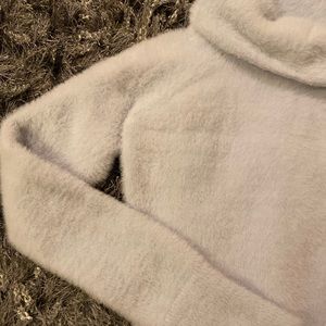 Forever21 Turtle Neck Light Blue Crop Top Sweater